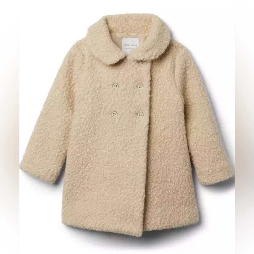 Janie and Jack Sherpa boucle the top coat cream 3-4T